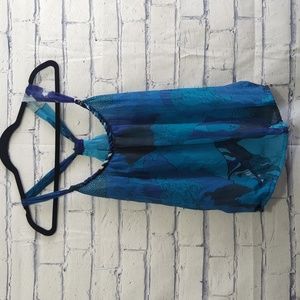 Hessi Blue Tank Top Blouse Women's Size Large, Fits like a Medium NWT